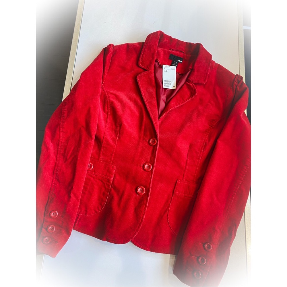 Red Corduroy Blazer